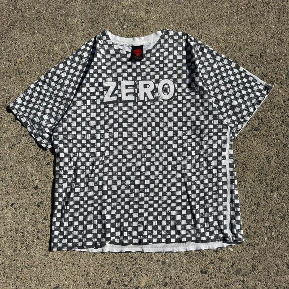 Vintage Y2K Zero Skateboard Checkered Skate T Shirt - Picture 1 of 6
